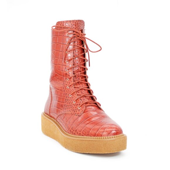 Vince Camuto Niko Crocodile Embossed Side Zip Platform Boots: Size 11 M - Picture 3 of 8